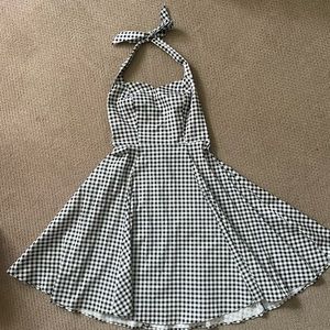 Gingham retro halter dress Collectif